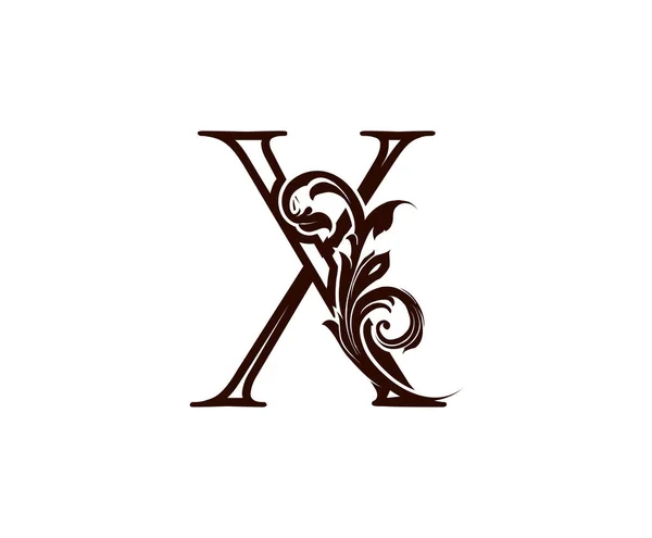 采购产品黑色的花X 有光滑叶子形状的设计完美的精品 美容院 化妆品 酒店和餐厅标志 — 图库矢量图片