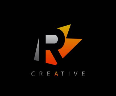 Soyut Tekno R Harf Logosu.