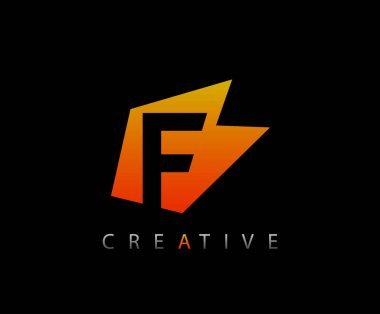 Soyut Tekno F Harfi Logosu.
