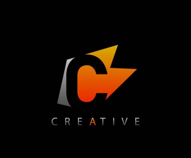 Soyut Tekno C Harf Logosu.