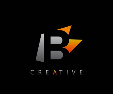 Soyut Tekno B Harf Logosu.