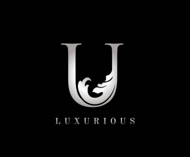 Zarif Gümüş U Harfi Logosu.