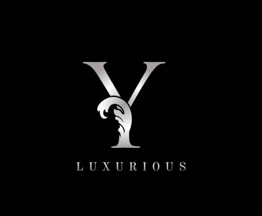 Zarif Gümüş Y Harfi Logosu.