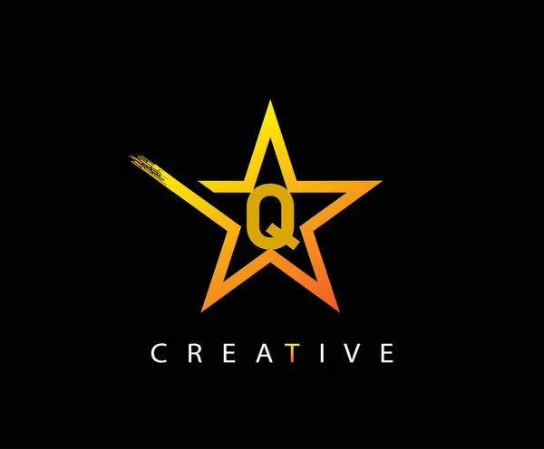 Estrella Creativa Carta Icono Del Logotipo — Vector de stock