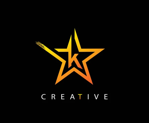 Logo Icona Creativa Della Lettera Della Stella — Vettoriale Stock
