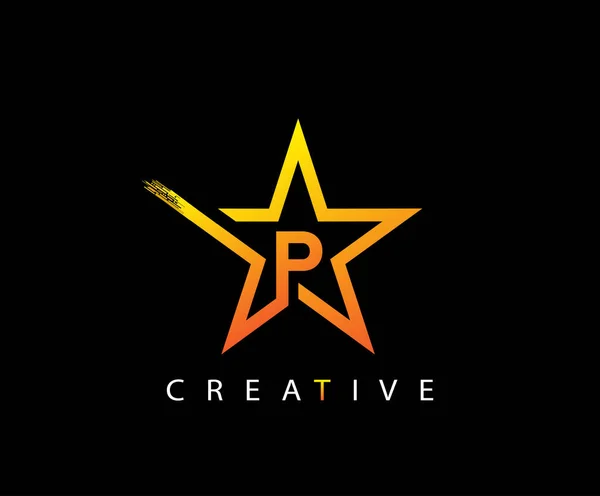 Estrella Creativa Carta Icono Del Logotipo — Archivo Imágenes Vectoriales