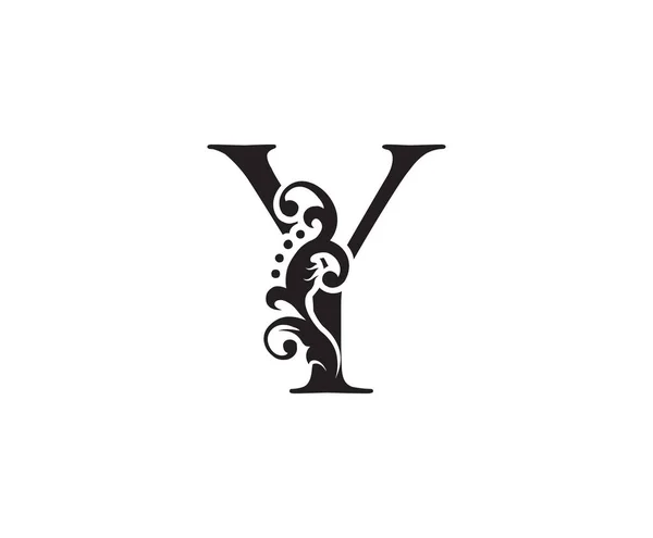 Начальный Шаблон Логотипа Classic Vintage Swirl Буквенная Марка — стоковый вектор
