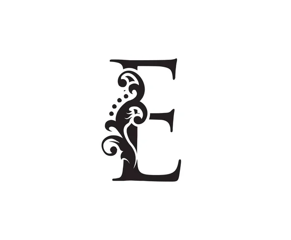 Начальный Шаблон Логотипа Classic Vintage Swirl Буквенная Марка — стоковый вектор