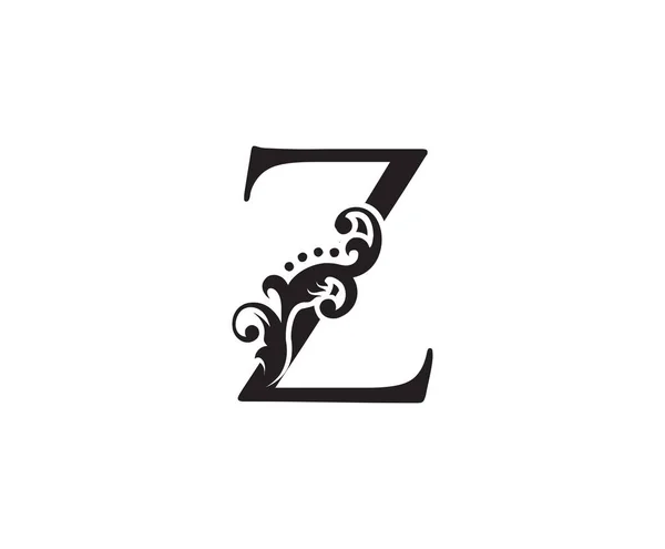 Początkowy Szablon Classic Vintage Swirl Logo Pieczęć Listu — Wektor stockowy