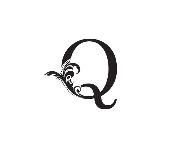 Lüks Baş Harf Logo Simgesi Vektör Tasarımı Harfli Çiçek Yaprağı — Stok Vektör
