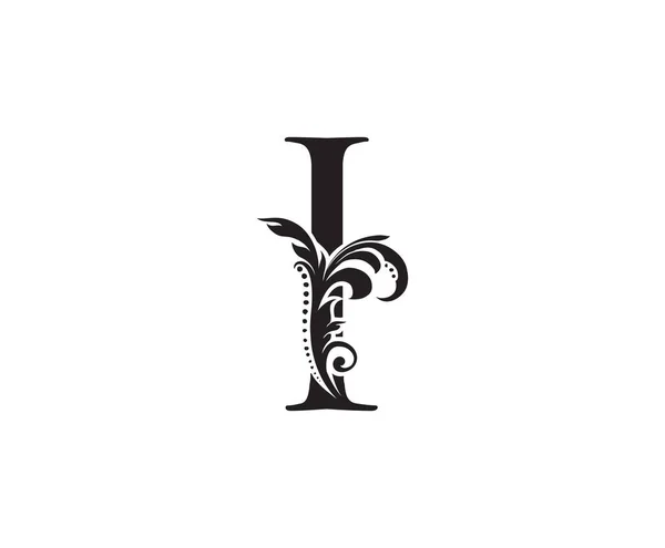 Luxe Lettre Initiale Logo Icône Vector Design Concept Floral Feuille — Image vectorielle