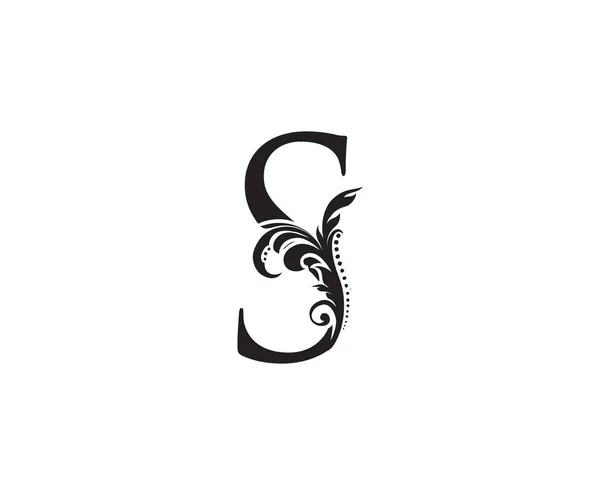 Luxe Eerste Letter Logo Icon Vector Ontwerp Concept Bloemblaadje Met — Stockvector