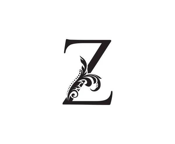 华丽的首字母Z标志图标矢量设计概念植物叶子与字母 — 图库矢量图片