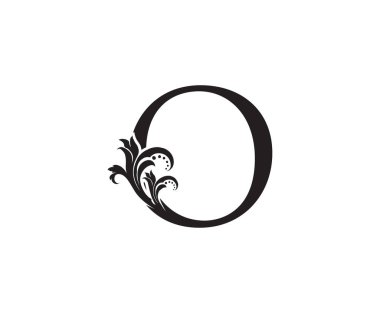 Monogram O Monogram Logo simgesi, klasik tasarım konsepti. Başlangıç için O siyah renk, lüks iş yeri, otel, düğün servisi ve daha fazla marka kimliği..