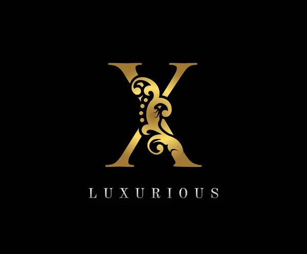 Golden Luxury Logo Ikona Vintage Gold Letter Logo Design — Stockový vektor