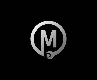 M Çemberi Mektup Logosu, Teknoloji ve Otomotiv Konsepti İçin Mükemmel.