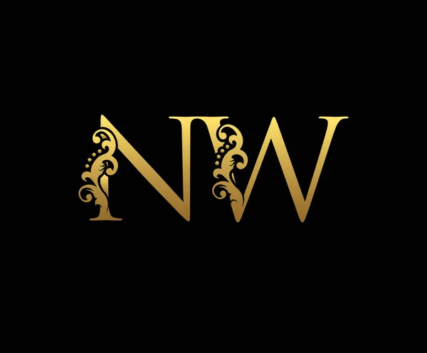 Inledande Bokstav Gold Logo Ikon Elegant Guld Bokstav Monogram Logotyp — Stock vektor
