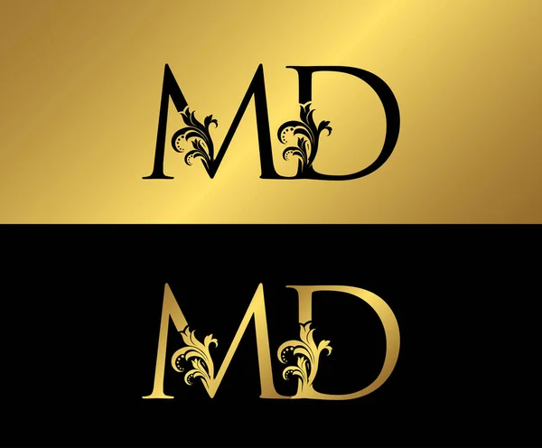 Golden Letters Logo Icon Ícone Logotipo Monograma Carta Ouro Elegante — Vetor de Stock