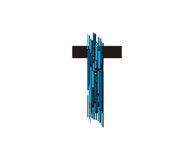 Modern Teknoloji T Mektubu, Veri Dijital Logosu Simgesi.