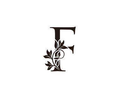 Butik, Mücevher, Güzellik Salonu, Kozmetik, Kaplıca, Otel ve Restoran Logosu için Siyah Çiçekli Yapraklar Şekli tasarımı mükemmel..