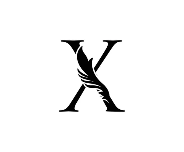Logotipo Clássico Letter Carta Floral Preta Com Folhas Elegantes Design — Vetor de Stock