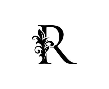 Siyah Çiçekli Yapraklar Şekli Butik, Mücevher, Güzellik Salonu, Kozmetik, Spa, Otel ve Restoran Logosu için mükemmel bir tasarım.