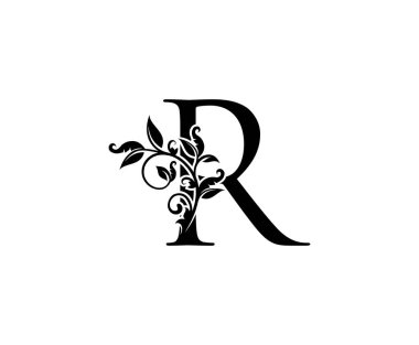 Siyah Çiçekli Yapraklar Şekli Butik, Mücevher, Güzellik Salonu, Kozmetik, Spa, Otel ve Restoran Logosu için mükemmel bir tasarım.