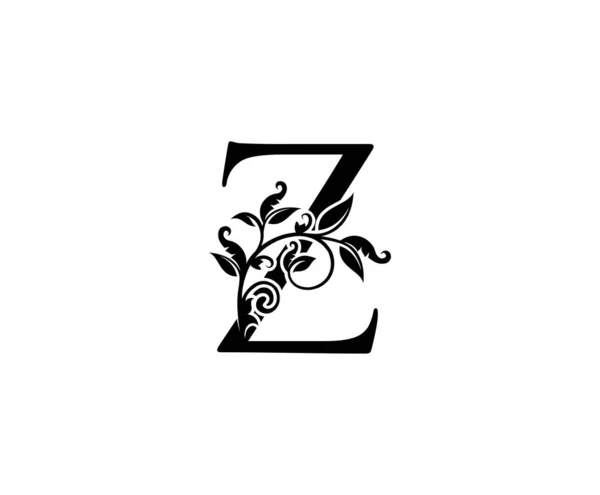 美容美发 化妆品 酒店及餐厅标志设计完美的黑色花卉Z — 图库矢量图片