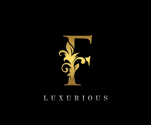 Golden Luxury Logo Icon Eleganckie Logo Literowe — Wektor stockowy