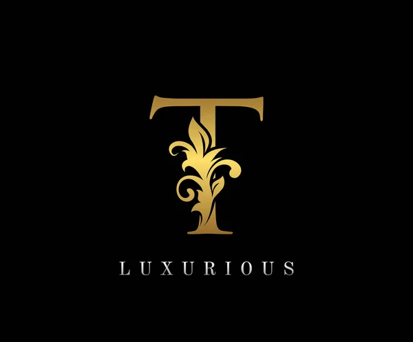 Ícone Logotipo Luxo Dourado Design Logotipo Letra Elegante —  Vetores de Stock