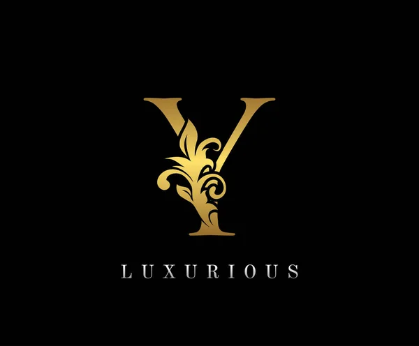 Ícone Dourado Logotipo Luxo Projeto Elegante Logotipo Letra —  Vetores de Stock