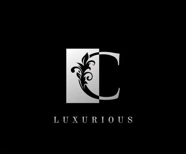 Κομψό Luxury Logo Icon Vintage Silver Letter Σχεδιασμός Logo — Διανυσματικό Αρχείο