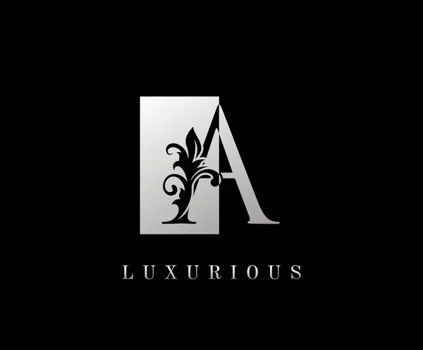 Elegant Luxury Icon Vintage Silver Letter Design — стоковый вектор