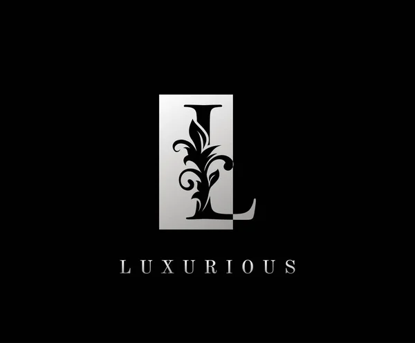 Elegant Luxury Icon Vintage Silver Letter Design — стоковый вектор