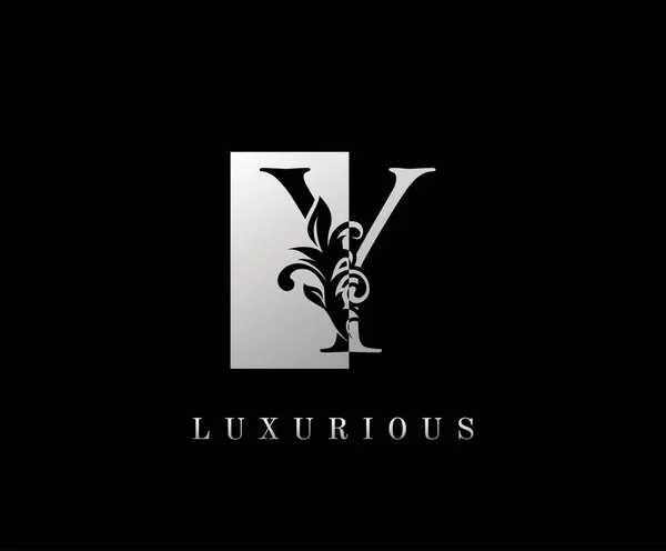 Elegant Lyx Logotyp Ikon Vintage Silver Brev Logotyp Design — Stock vektor