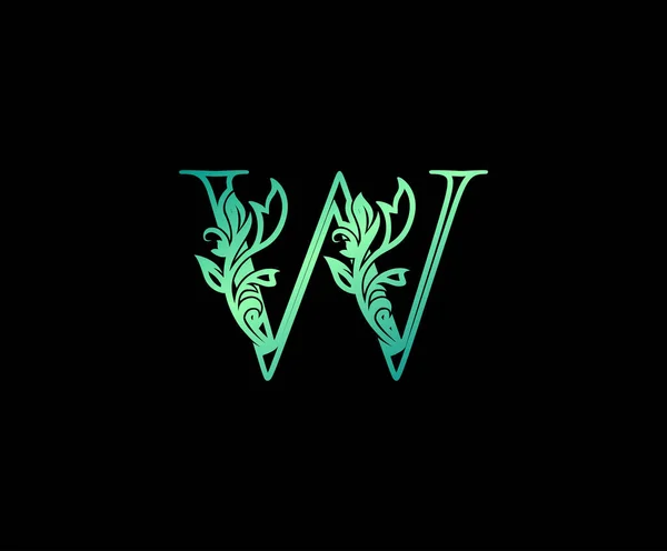 Лист Природи Logo Вектор Дизайну Листів Зеленими Кольорами Малюнком Рук — стоковий вектор