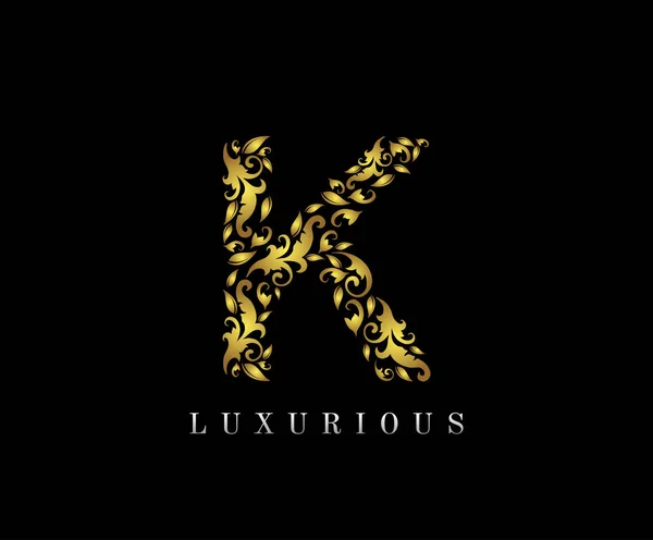 Golden Luxury Logo Εικονίδιο Κομψό Λογότυπο Γράμμα — Διανυσματικό Αρχείο