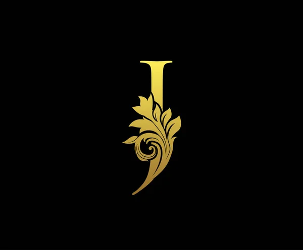 Ícone Logotipo Letra Dourada Carta Inicial Design Vector Luxury Gold — Vetor de Stock