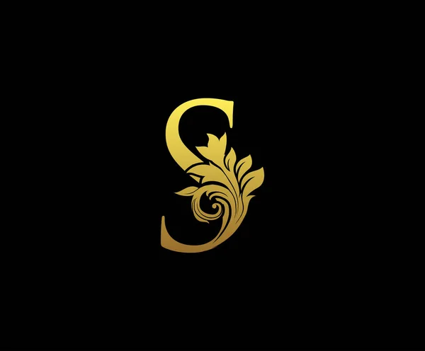 Ícone Logotipo Letra Dourada Carta Inicial Design Vector Luxury Gold — Vetor de Stock