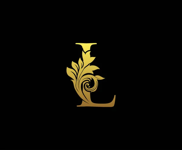 Ícone Logotipo Letra Dourada Carta Inicial Design Vector Luxury Gold — Vetor de Stock