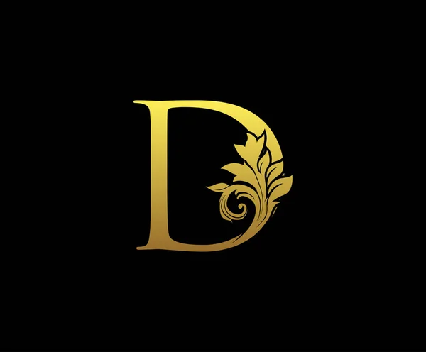 Złota Ikona Logo Początkowy Wzór Litery Wektor Luxury Gold Color — Wektor stockowy