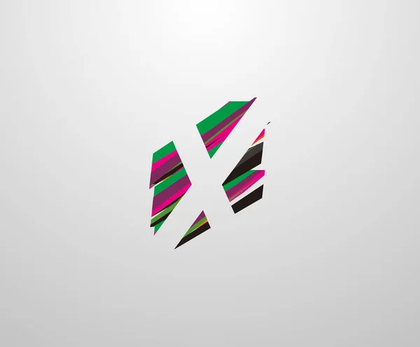Xのロゴ 抽象的な文字のデザイン 色の様々なストリップ形状で作られた — ストックベクタ