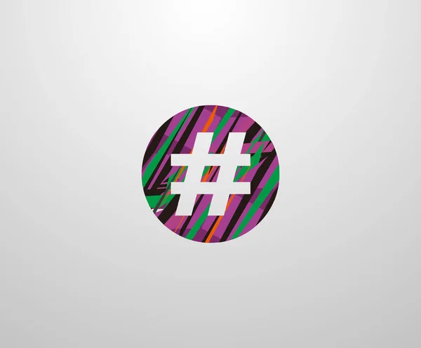Logotipo Hashtag Design Hashtag Círculo Abstrato Feito Várias Formas Geométricas — Vetor de Stock