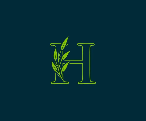 Initial Letter Green Leaves Logo — Stock Vector