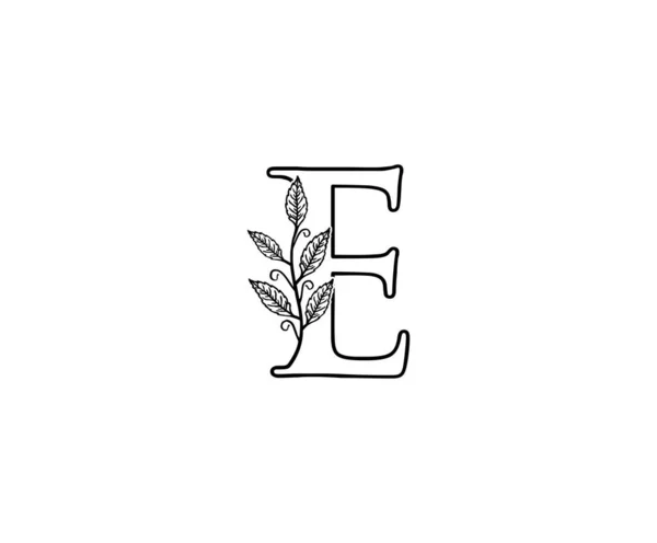 字母E标识自然叶标识 字母叶形图 — 图库矢量图片