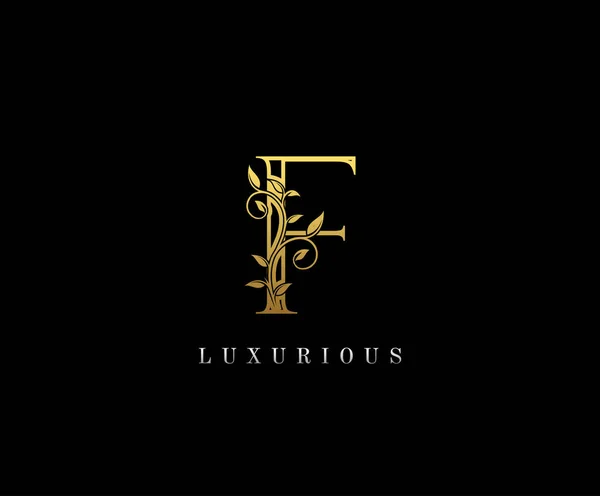 Carta Ouro Luxo Beleza Floresce Ornamento Monograma Logotipo Perfeito Para —  Vetores de Stock