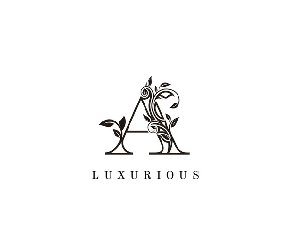 Initial Ein Brief Luxus Schönheit Blüht Ornament Monogramm Logo Perfekt — Stockvektor