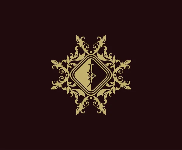 Diseño Logotipo Lujo Con Inicial Elegante Florece Carta Plantilla Logotipo — Archivo Imágenes Vectoriales