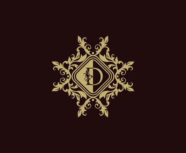 Diseño Logotipo Lujo Con Inicial Florece Elegante Carta Plantilla Logotipo — Archivo Imágenes Vectoriales