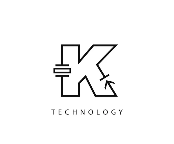 Elektronické Písmeno Ikona Design Symbolem Elektrického Inženýrství — Stockový vektor